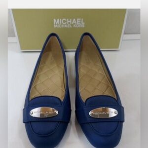 Michael Kors MK Plate Moccasin Flat Shoes Cobalt Blue Size 6m